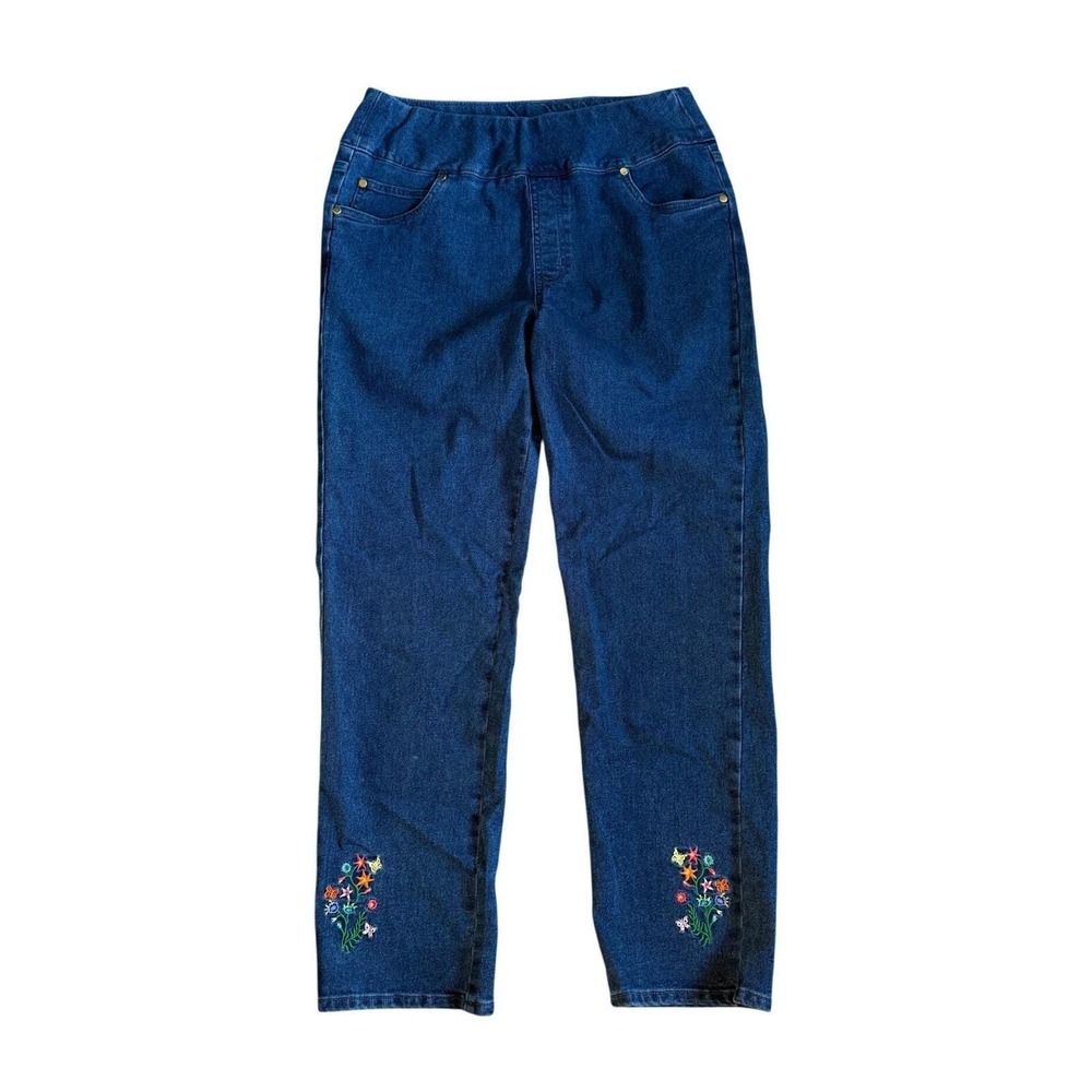 Vintage Anthony Richards Floral Embroidered Jeans Size 8P